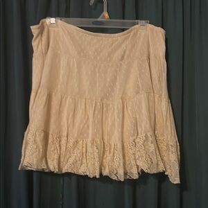 Free People Tan Cream Bubble Mini Skirt